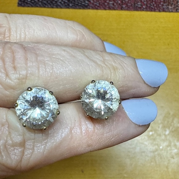 Trifari Gold and Silver Stud Earrings - Picture 1 of 3